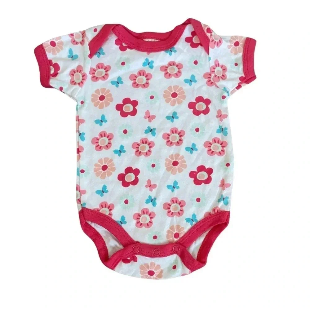 Baby Girls’ Bodysuits and Shorts Bundle, Size 0-3M 100% Cotton Set